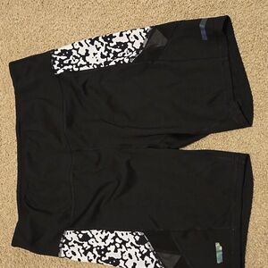 Women's Black Patterned Shorts